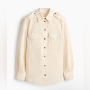 H&M linen cotton blend Button-Up Shirt